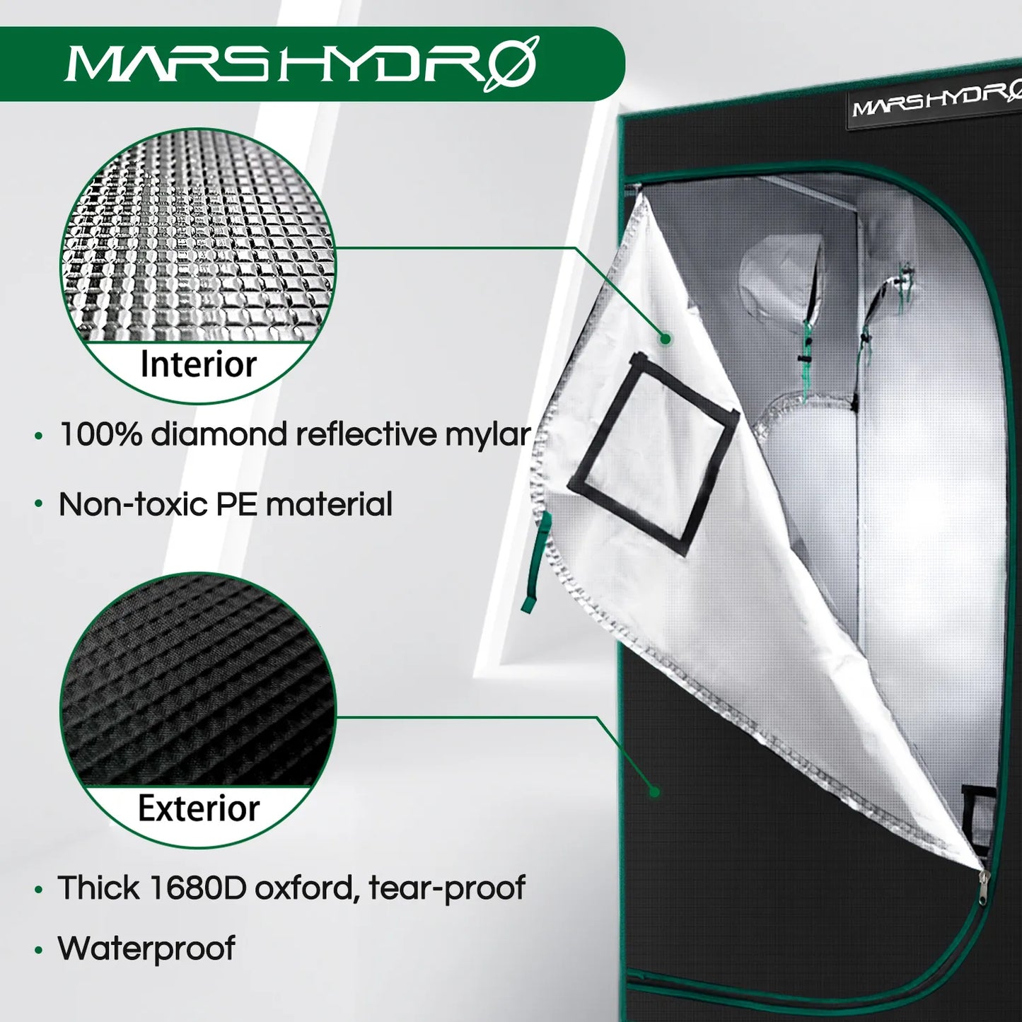 MarsHydro Indoor Hydroponics Grow Tent (27''x27''x63'')